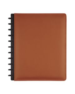 TUL Discbound Notebook, Letter Size, Leather Cover, Narrow Ruled, 60 Sheets, Brown