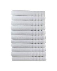 1888 Mills Naked Cotton/Tencel Modal Bath Towels, 30in x 56in, White, Pack Of 24 Towels