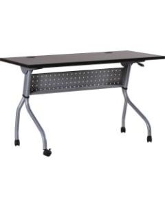Lorell Flip Top Training Table, 48inW, Espresso/Silver
