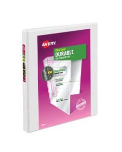 Avery Durable View 3-Ring Binder, 1/2in Slant Rings, 49% Recycled, White