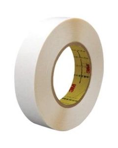 3M 9579 Double-Sided Film Tape, 3in Core, 0.75in x 108ft, White, Case Of 2