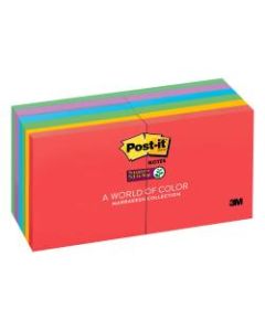 Post-it Super Sticky Notes, 3in x 3in, Marrakesh, Pack Of 12 Pads