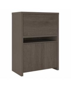 Bush Furniture Bristol Modern Secretary Desk With Storage Cabinet, Restored Gray/Thread Gray, Standard Delivery