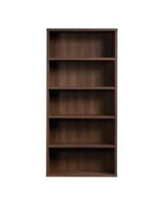 Sauder Optimum Bookcase, 73-1/2inH, 5 Shelves, Spiced Mahogany