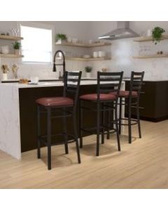 Flash Furniture Ladder-Back Restaurant Bar Stool, Burgundy/Black