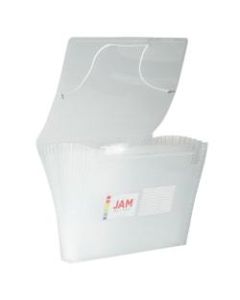 JAM Paper Letter Size Expanding File, 6in Expansion, 8-1/2in x 11in, Clear