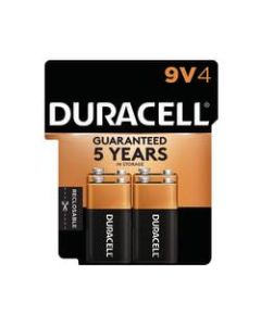 Duracell Coppertop 9-Volt Alkaline Batteries, Pack Of 4