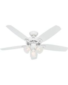 Hunter Builder Plus 52in 3-Speed Ceiling Fan with 3 Lights, White