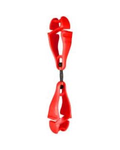 Ergodyne Squids 3420 Swiveling Dual-ClipGlove Holders, 5-1/2in, Red, Set Of 6 Holders