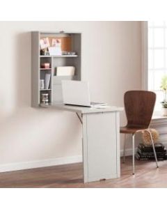 Southern Enterprises Fold-Out Convertible Wall-Mount Desk, Gray