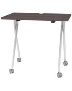 Boss Office Products 48inW Flip-Top Folding Training Table, Driftwood/Silver