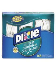 Dixie Heavyweight Disposable Forks, Knives & Spoons Combo Boxes by GP Pro - 168 / Box - 168 Piece(s) - 1008/Carton - 56 x Spoon - 56 x Fork - 56 x Knife - Plastic - White