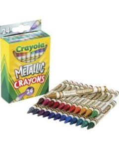 Crayola Metallic Crayons - 1.1in Length - Metallic - 24 / Pack