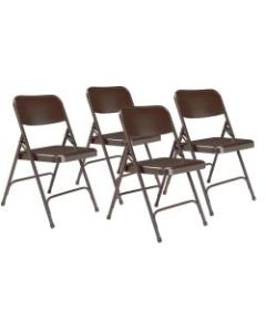 National Public Seating Series 200 Folding Chairs, Brown, Set Of 4 Chairs