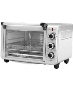 Black & Decker Crisp N Bake Air Fry Toaster Oven - 1500 W - Toast, Bake, Browning, Frozen, Pizza, Broil, Keep Warm, Convection, Reheat - Silver, Black