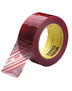 3M 3779 Pre-Printed Carton Sealing Tape, 2in x 110 Yd., Clear, Case Of 36
