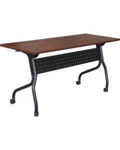 Lorell Flip Top Training Table, 48inW, Cherry/Black