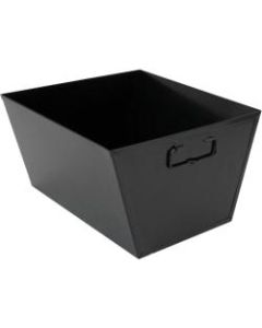 Advantus Steel File and Storage Bin - 7.4in Height x 12.5in Width x 11.3in Depth - Desktop - Carrying Handle, Secure Grip, Sturdy - Black - Steel - 1 Each