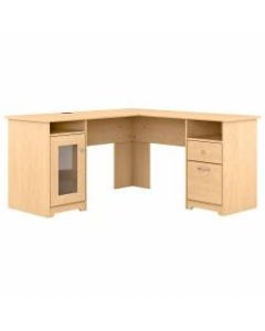Bush Furniture Cabot 60inW L-Shaped Computer Desk, Natural Maple, Standard Delivery