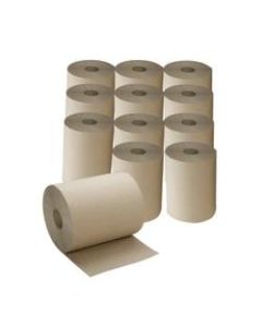 SKILCRAFT 1-Ply Hardwound Paper Towels, 100% Recycled, Kraft, 600ft Per Roll, Pack Of 12 Rolls (AbilityOne 8540-01-591-5146)