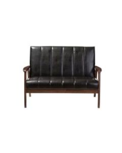 Baxton Studio Luisa Loveseat, Black/Cocoa