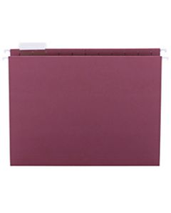 Smead Hanging File Folders, 1/5-Cut Adjustable Tab, Letter Size, Maroon, Box Of 25