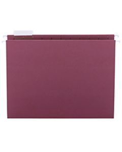 Smead Hanging File Folders, 1/5-Cut Adjustable Tab, Letter Size, Maroon, Box Of 25