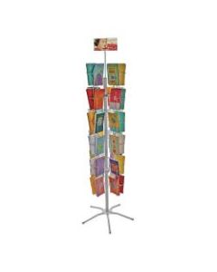 Azar Displays 48-Pocket Wire Floor Stand For 5in X 7in Greeting Cards, 64in x 24in, White