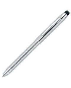 Cross Tech3+ Multifunctional Pen/Pencil, Medium Point, 1.0 mm, Chrome Barrel, Assorted Ink Colors