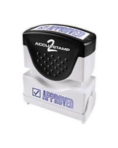 ACCU-STAMP2 Approved Stamp, Shutter Pre-Inked One-Color APPROVED Stamp, 1/2in x 1-5/8in Impression, Blue Ink