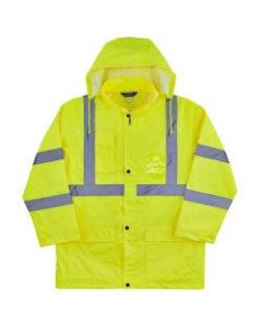 Ergodyne GloWear 8366 Lightweight Type R Class 3 High-Visibility Rain Jacket, X-Large, Lime