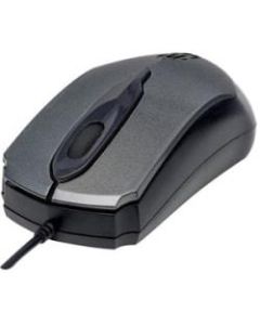 Manhattan Edge Optical USB Mouse - Optical - Cable - Black, Gray - USB - 1000 dpi - Scroll Wheel - 3 Button(s) - Symmetrical