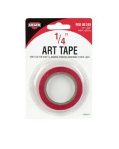 COSCO Art Tape, 1/4inW, Gloss Red