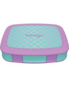 Bentgo Kids Prints 5-Compartment Lunch Box, 2inH x 6-1/2inW x 8-1/2inD, Mermaid Scales