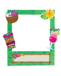 Amscan 15-Piece Summer Luau Customizable Giant Tiki Photo Frame, 35in x 30in, Multicolor
