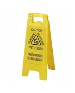 Carlisle Wet Floor Sign, 24in x 8in, Yellow