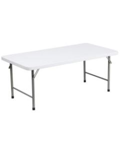 Flash Furniture Kids Plastic Folding Table, 19inH x 23-7/8inW x 47-3/4inD, Granite White