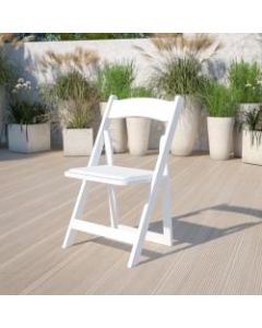 Flash Furniture HERCULES Wood Folding Chair With Vinyl Seat, White