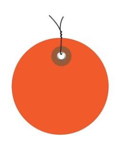 Office Depot Brand Prewired Plastic Circle Tags, 2in, Orange, Pack Of 100