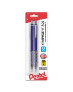 Pentel Graph Gear 800 Mechanical Drafting Pencils, 0.7 mm, Blue Barrel, Pack Of 2