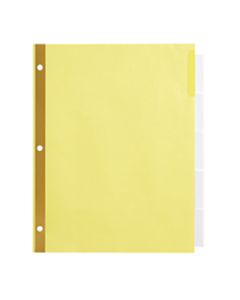 Office Depot Brand Insertable Dividers With Big Tabs, Buff, Clear Tabs, 5-Tab