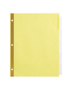 Office Depot Brand Insertable Dividers With Big Tabs, Buff, Clear Tabs, 5-Tab