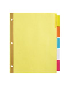 Office Depot Brand Insertable Dividers With Big Tabs, Buff, Assorted Colors, 5-Tab