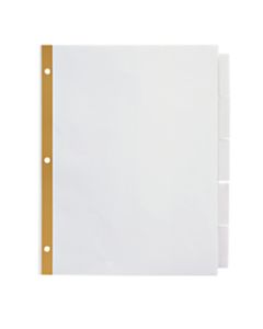 Office Depot Brand Insertable Dividers With Big Tabs, White, Clear Tabs, 5-Tab