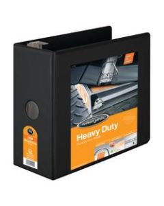 Wilson Jones Heavy-Duty Locking View 3-Ring Binder With Spine Finger Hole, 5in D-Rings, 48% Recycled, Black