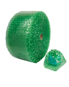 Office Depot Brand Bubble Roll, 1/2in Thick, 30% Recycled, Green, 12in x 125ft