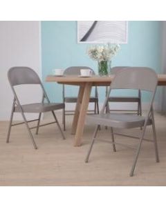 Flash Furniture HERCULES Metal Double-Braced Folding Chair, Beige