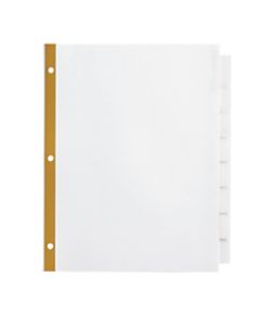 Office Depot Brand Insertable Dividers With Big Tabs, White, Clear Tabs, Set Of 8