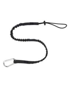 Ergodyne Squids 3100 Extended Single-Carabiner Tool Lanyards, 10 Lb, 54in, Black, Pack Of 6 Lanyards