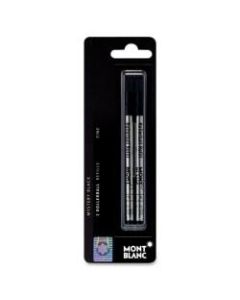 Montblanc Refills, Rollerball, Fine Point, Black, Pack Of 2